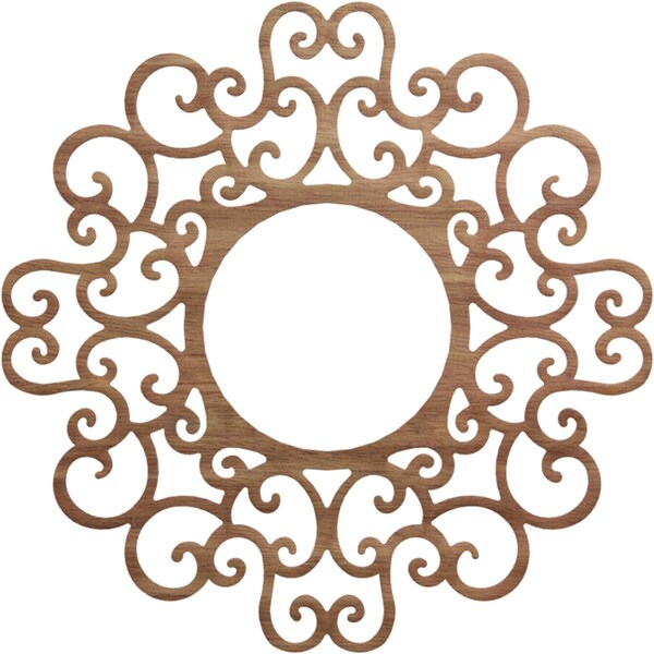 Ekena Millwork Reims Wood Fretwork Pierced Ceiling Medallion, Walnut, 40"OD x 15 1/4"ID x 3/8"T CMWP40X40X0375REWA - main